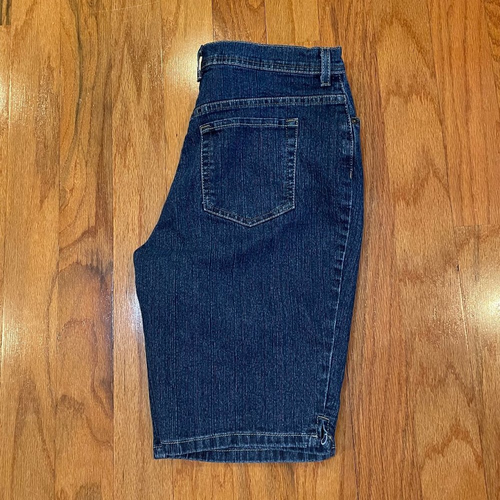 Gloria Vanderbilt Blue Jeans Bermuda Shorts Pockets Size 10 Amanda Style